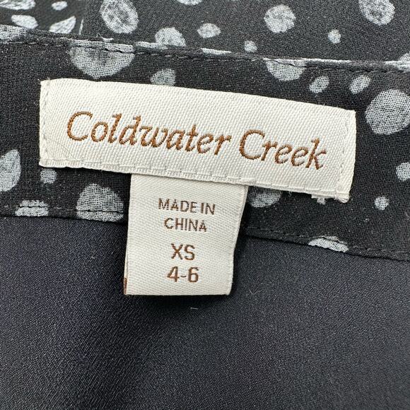 Coldwater Creek Blouse XS Tunic Long Sheer Sleeve Flowy Chiffon Career Travel - Picture 10 of 12